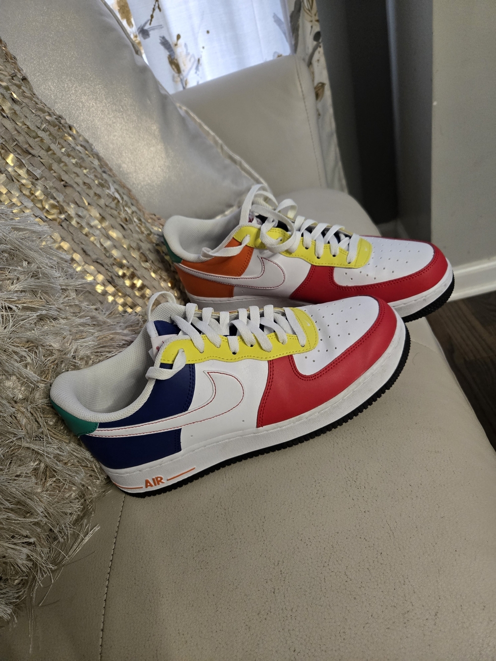 Mens 10 Multicolor Colorblock "Rubick Cube" Low Air Force 1